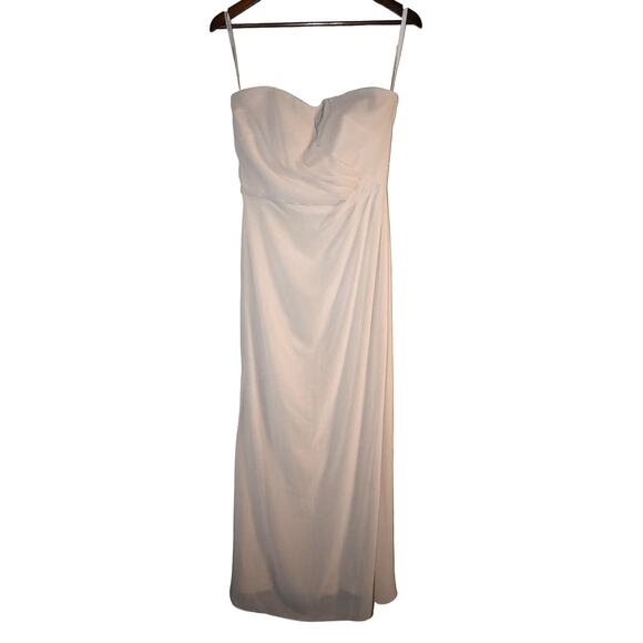 Morilee Champagne Sheath Strapless Bridesmaid Dress Size 8 - Picture 1 of 7